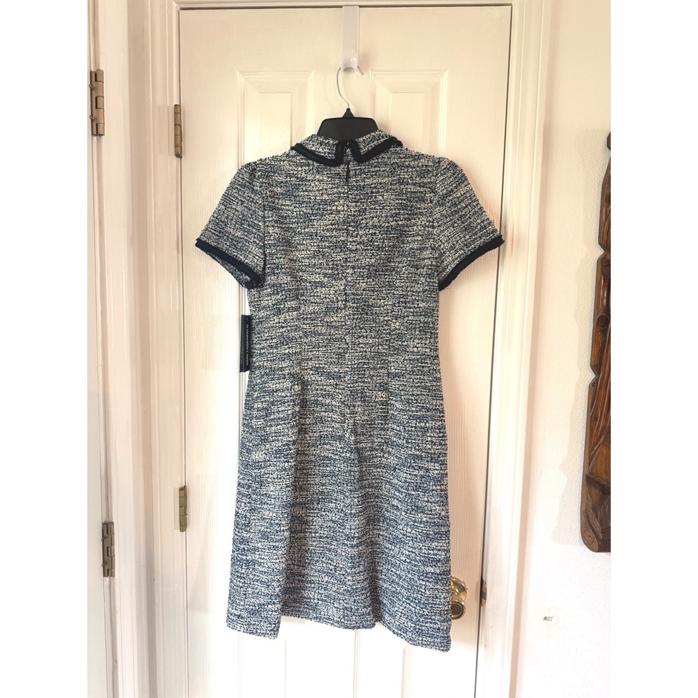 Karl Lagerfeld Paris Tweed Dress Beacon Blue Teal Multi LD5KAK18 Size 4 NWT - Picture 7 of 7
